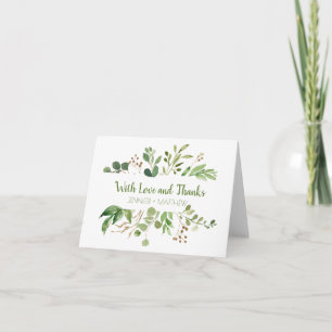 Botaniska dröm- lantliga grönskatackkort tack kort