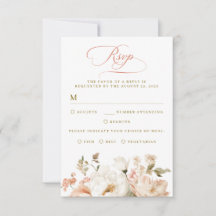 Botaniska Eleganta Blommiga Bröllop RSVP-kort