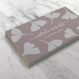 Botaniska Eleganten Dusty Lavender Typografi Visitkort