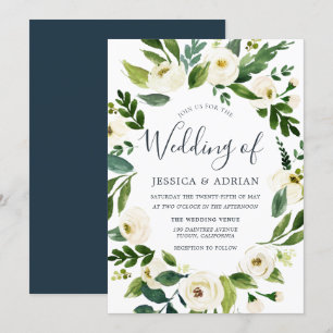 Botaniska Eleganten Wandeand Garden Wedding Inbjud Inbjudningar