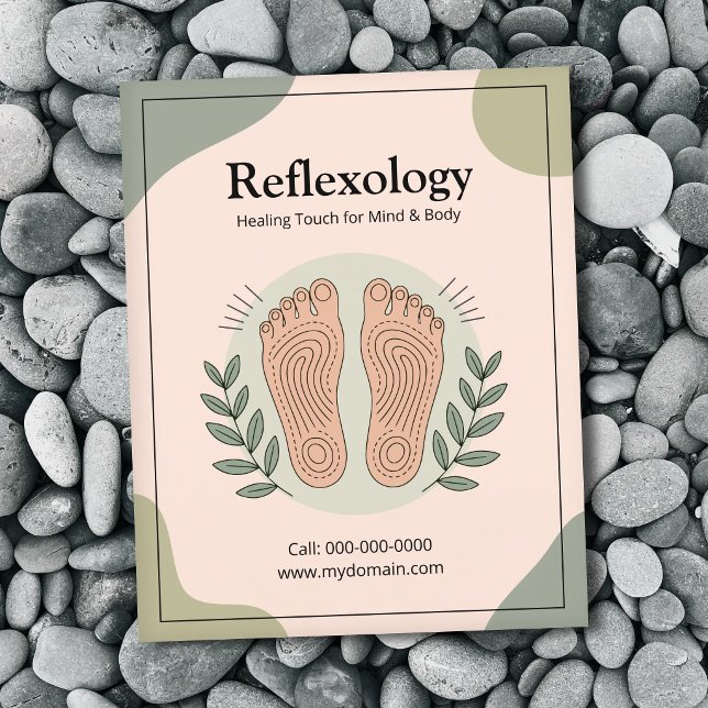 Botaniska element & Fotavtryck - Reflexologi Flygblad (Botanical Elements & Footprint - Reflexology Flyer)