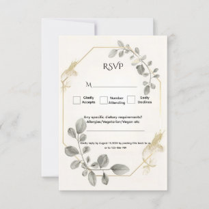 Botaniska Eucalyptus Bröllop med minimalistisk Gul OSA Kort