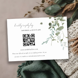 Botaniska Eucalyptus Bröllop QR-kodens OSA Tilläggskort
