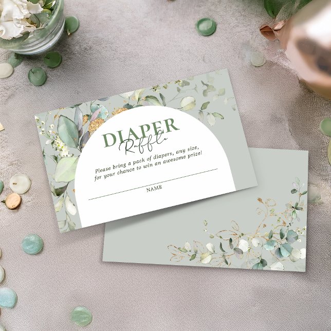Botaniska eukalyptus Arch Diaper Raffle Tilläggskort (Skapare uppladdad)