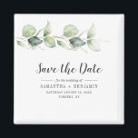 Botaniska eukalyptus Bröllop spara datum Magnet<br><div class="desc">Cute Botanical Eucalyptus Watercolor Bröllop spara datum magnet som gör en perfekt för dina gäster och som kommer att omhuldas i flera år</div>