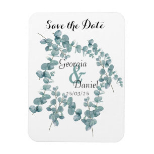 Botaniska eukalyptus Bröllop spara datum Magnet