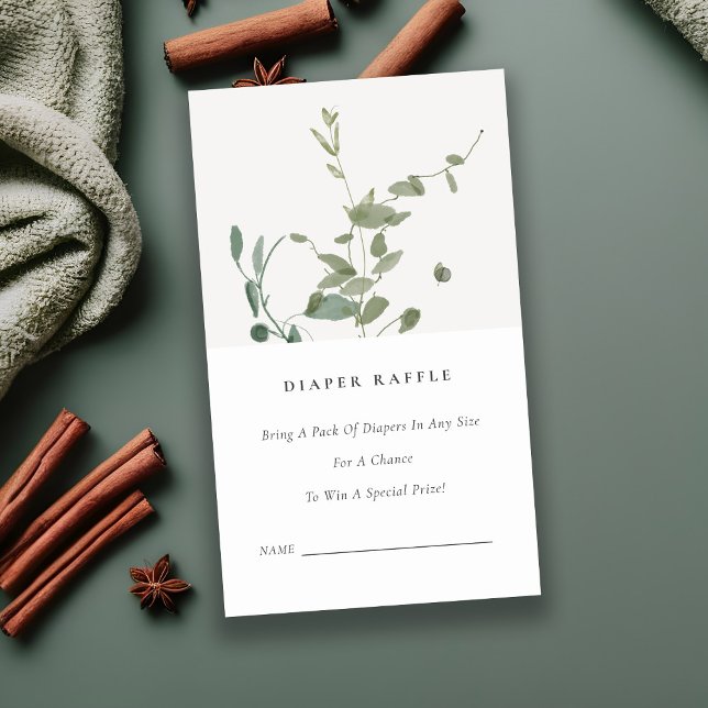 Botaniska eukalyptus Diaper Raffle Baby Shower Tilläggskort (Skapare uppladdad)