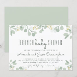 Botaniska eukalyptus Foliage Baby Shower Brunch Inbjudningar