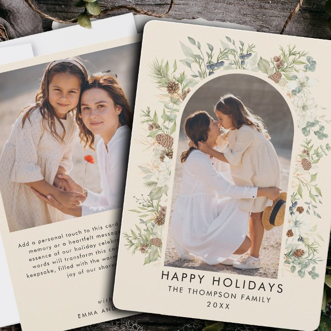 Botaniska eukalyptus Greenery-Anpassningsbarna jul Julkort (Skapare uppladdad)