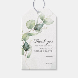 Botaniska eukalyptus Greenery Baby Shower Presentetikett