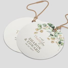Botaniska eukalyptus Grönt Guld Bröllop Tack Gåvor Etiketter