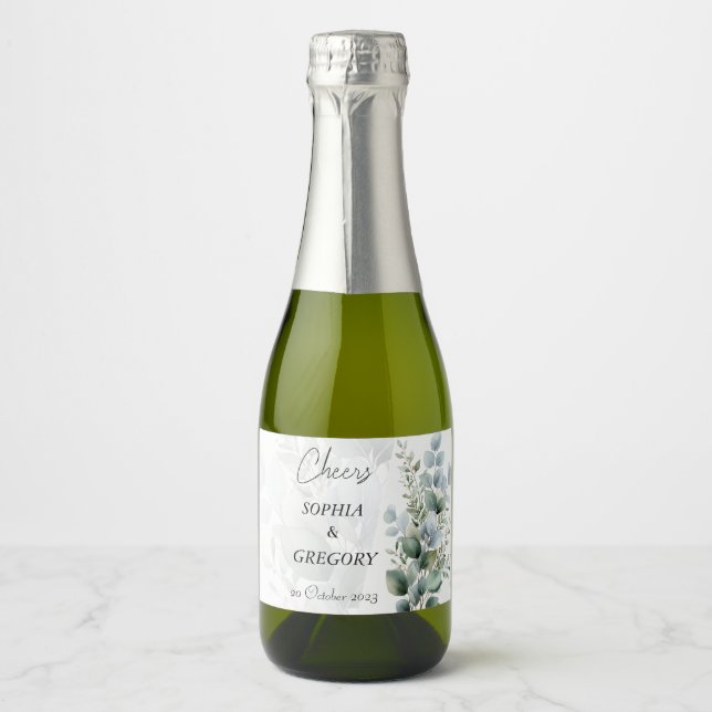 Botaniska Eukalyptus Mini Vinkrans Bröllopsmärken (Framsida)