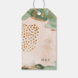 Botaniska eukalyptus Modern Abstrakt Vattenfärg Presentetikett