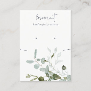 Botaniska eukalyptus Stud Earring Necklace Visning Visitkort