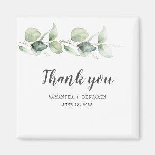 Botaniska eukalyptus Watercolor Bröllop Tack Magnet