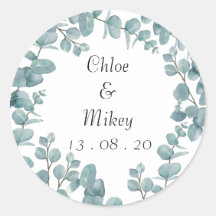 Botaniska eukalyptus Wedding Stickers