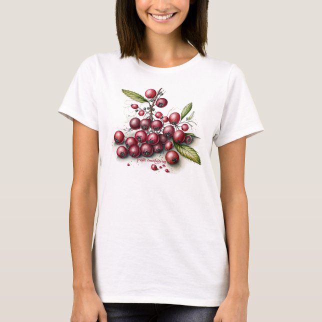 Botaniska färska tranbär t shirt (Framsida)