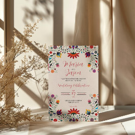 Botaniska Fiesta Bröllop (mexikansk folkart Blommi Inbjudningar