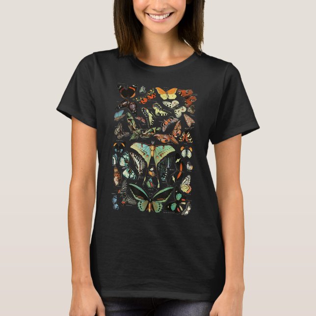 botaniska fjärilar mönster Classic T-Shirt (Framsida)