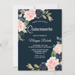 Botaniska flottan och  Blommigt Quinceanera Party Inbjudningar