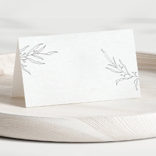 Botaniska Foliage Löv Sketch Teckning Elegant Placeringskort