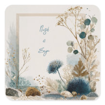 Botaniska folkkonst Blue & Earth Bröllop