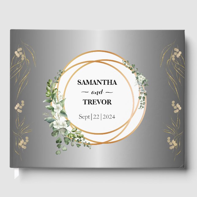 Botaniska förgyllda ringar och lövverk gästböcker (Framsida)