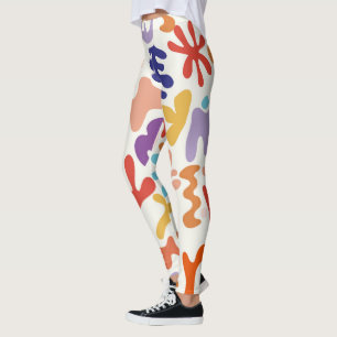 Botaniska former av färglös Matisse Mönster Abstra Leggings