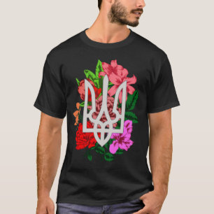 Botaniska fortfarande och ukrainska tridentaltryzu t shirt