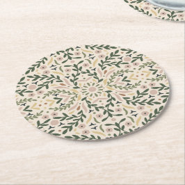 Botaniska Garden-Blommigten Underlägg Papper Rund