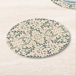Botaniska Garden-Blommigten Underlägg Papper Rund
