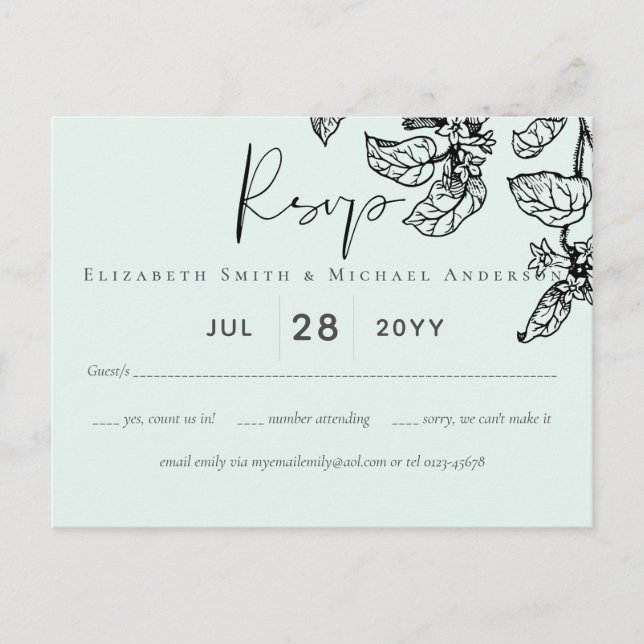 Botaniska Garden Lövs budget Bröllop Vykort (Framsida)