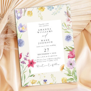 Botaniska Garden Wedding i Vår, färglöst bohemiskt Inbjudningar