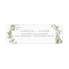Botaniska Greenery Bröllop Returadress Returadress Etikett