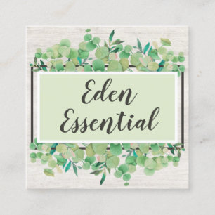 Botaniska Greenery Eucalyptus Rustic Social Media Fyrkantigt Visitkort
