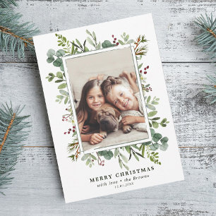 Botaniska Greenery God jul Photo Julkort