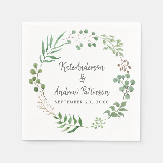 Botaniska Greenery | LÖV | BRÖLLOP Pappersservett (Framsidan)