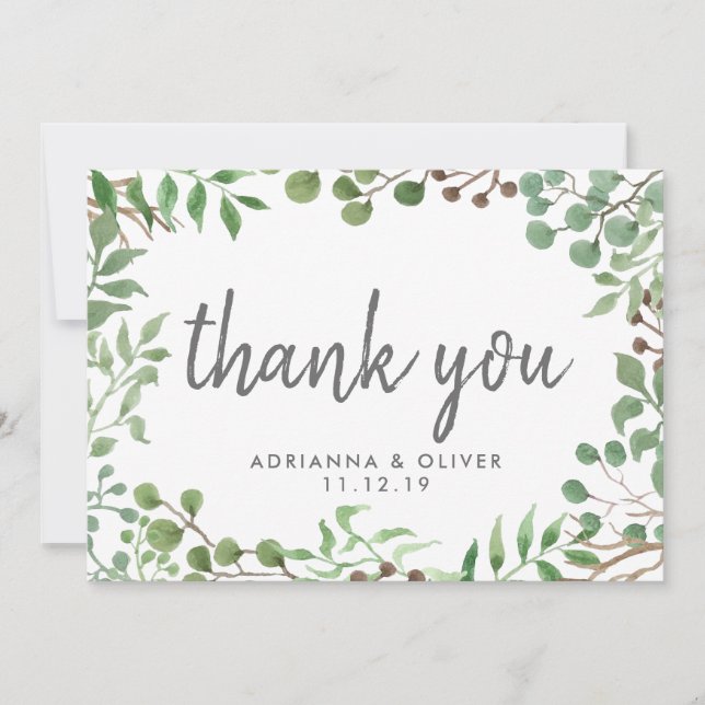 Botaniska Greenery | LÖV | BRÖLLOP TACK Kort (Framsida)