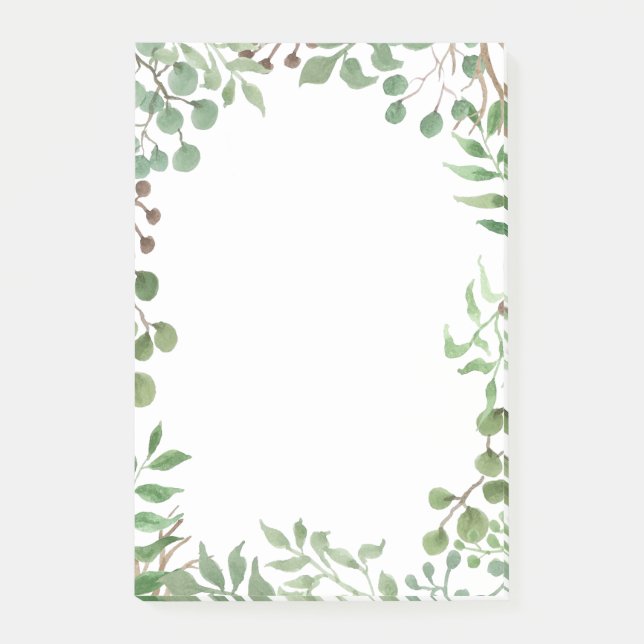 Botaniska Greenery | Löv Foliage Post-it Block (Framsida)