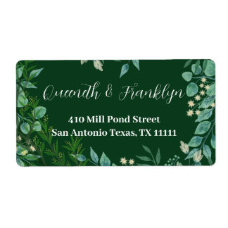 Botaniska Grey Blommigt Bröllop Returadressen Fraktsedel