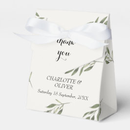 Botaniska grönska bröllop tack presentkort set presentaskar
