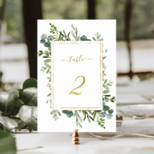 Botaniska Grönten Bröllop Guld Glitter nummer 2,