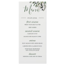 Botaniska Grönten Olive Gren Bröllop Menu