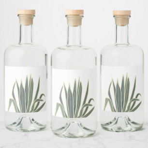 Botaniska Grönten tropiska löv Spritflaskor Etikett