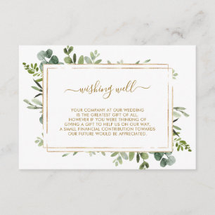 Botaniska Guld Greenery Bröllop Wishing-brunn Tilläggskort