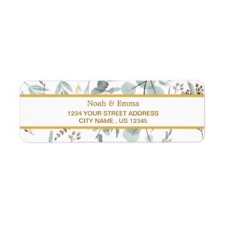 Botaniska Guld Greenery eucalyptus Returadress Etikett