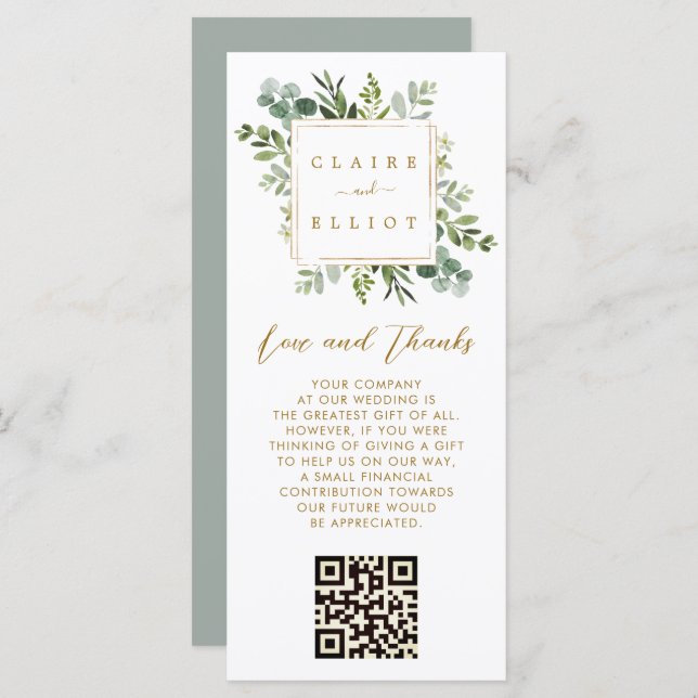 Botaniska Guld Greenery Wishing WWWWWWWWWWWWWWWWWW (Fram/baksida)