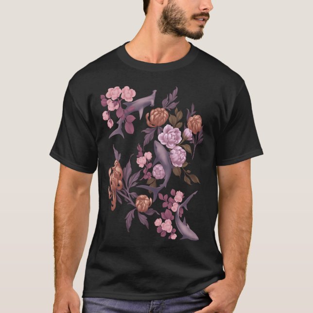 Botaniska hajar (Rosa och Guld) T Shirt (Framsida)