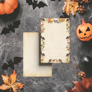 Botaniska Halloween med Fladdermus och pumpor Lini Brevpapper