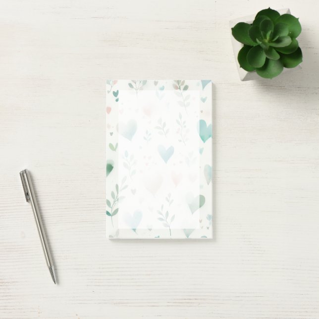 Botaniska hjärta skrivbordsdekaler - Post-It Notes Block (Kontor)